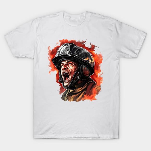 fire fighter design T-Shirt by Printashopus